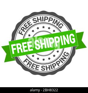 spedizione gratuita. timbro. adesivo. sigillo. nastro vintage rotondo grunge cartello di spedizione gratuito Illustrazione Vettoriale