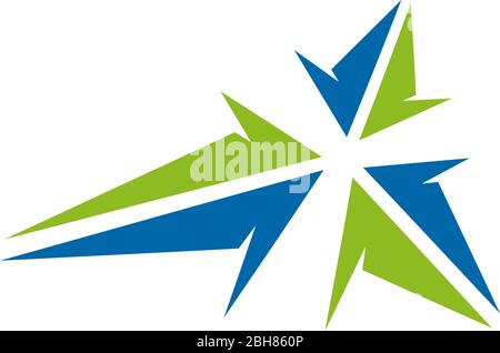 Modello vettoriale per disegno icona con logo a tre frecce Illustrazione Vettoriale