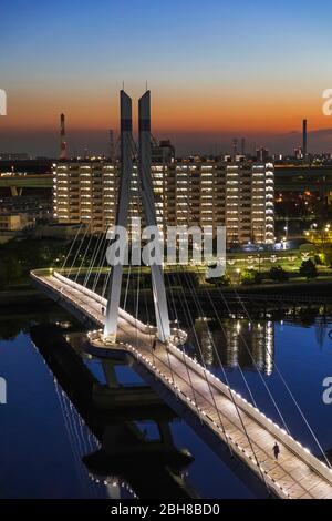 Giappone, Honshu, Tokyo, Toyosu, Shinonome, Tatsuma Sakurabashi Bridge Foto Stock