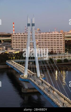 Giappone, Honshu, Tokyo, Toyosu, Shinonome, Tatsuma Sakurabashi Bridge Foto Stock