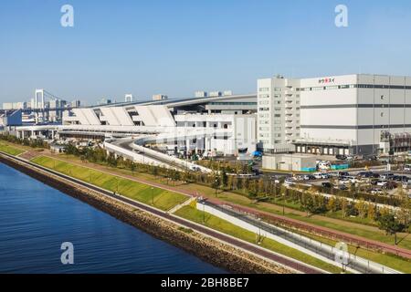 Giappone, Honshu, Tokyo, Toyosu Mercato del Pesce, Vista esterna Foto Stock