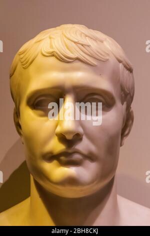 Busto in marmo di Napoleone 1 datato 1807 Foto Stock