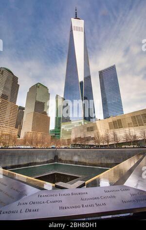 Stati Uniti d'America, New York City, Manhattan, World Trade Center Bldg., Piscina Sud Foto Stock