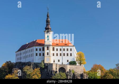 Castello Decin, Decin, Boemia, Svizzera bohémien, Repubblica Ceca Foto Stock