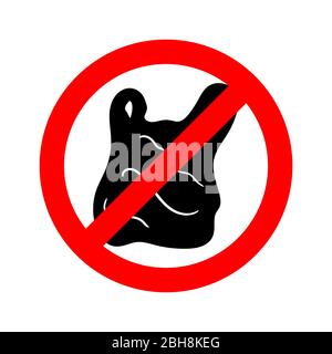 Dire no a borse di plastica poster grafico vettoriale illustrazione del design Illustrazione Vettoriale