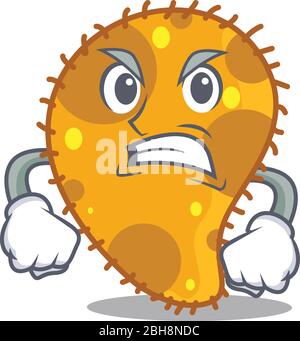 Mascot design concetto di pseudomonas con faccia arrabbiata Illustrazione Vettoriale