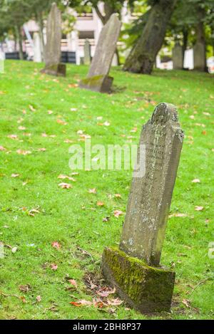 Canada, New Brunswick, San Giovanni, pietra tombale al fedele sepoltura, cimitero storico risalente al 1784 Foto Stock