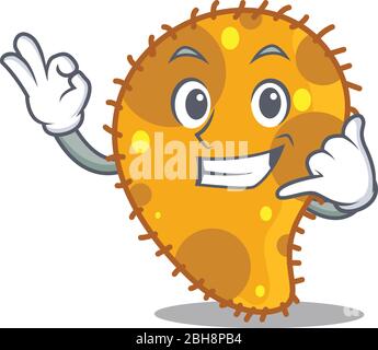 Mascot carattere design di pseudomonas con ha un'idea gesto intelligente Illustrazione Vettoriale