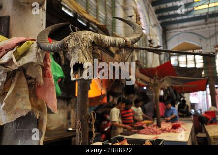 Kolkata, mercato della carne. Mercato di Hogg, Bengala Occidentale, India Foto Stock