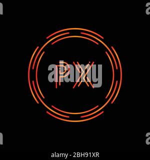 Lettera iniziale PX Logo Design template vettoriale. PX Lettera Logo Design Illustrazione Vettoriale