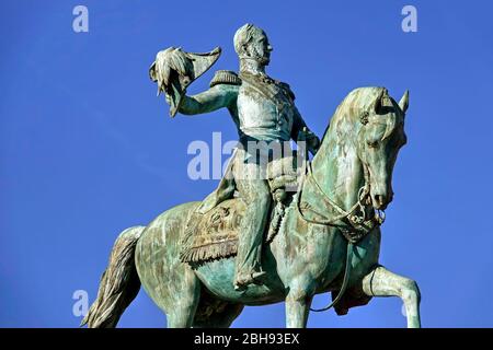 Statua equestre di Guglielmo II su Wilhelmsplatz, Lussemburgo, Granducato di Lussemburgo Foto Stock