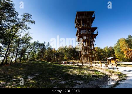 Europa, Polonia, Voivodato di Lubusz, Parco paesaggistico di Muscau Bend / Muskauer Faltenbogen / Muskauer Faltenbogen / Åuk MuÅ¼akowa UNESCO Global Geopark Foto Stock