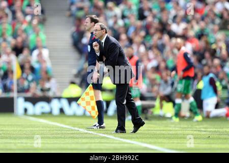 DUBLINO, REP DELL'IRLANDA. Il manager irlandese Martin o'Neill durante la partita amichevole internazionale tra la Repubblica d'Irlanda e l'Inghilterra all'Aviva Stadium, Dublino, Irlanda, domenica 7 giugno 2015 (Credit: MI News) Foto Stock