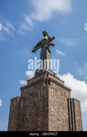 Armenia, Yerevan, dell era sovietica Madre Armenia statua Foto Stock