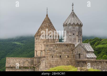 Armenia, Tatev, Tatev Monastero, IX secolo, esterna Foto Stock