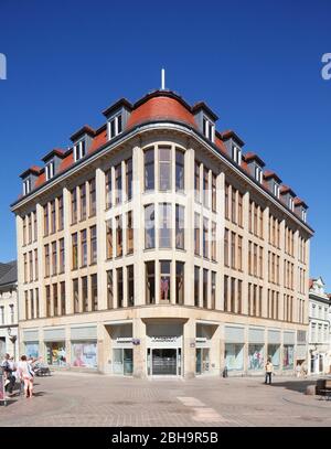 Sede centrale di Karstadt Aktiengesellschaft a Krämerstraße, Wismar, Mecklenburg-Vorpommern, Germania, Europa Foto Stock