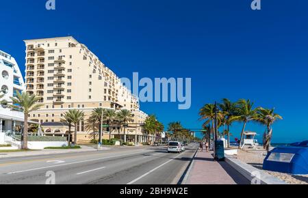 Fort Lauderdale Beach Boulevard, Fort Lauderdale, Broward County, Florida, Stati Uniti, America del Nord Foto Stock