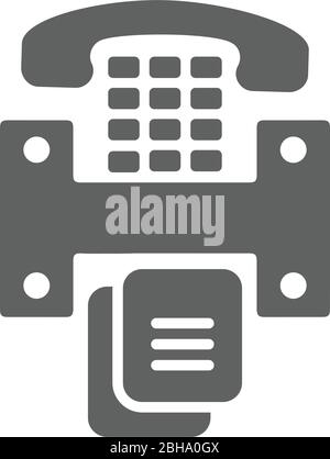 Bella, meticolosamente progettato icona fax, telefono, stampa, telefono, comunicazione, connessione. Icona vettoriale ben organizzata e completamente modificabile per vecto Illustrazione Vettoriale