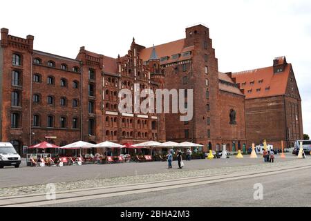 Europa, Germania, Meclemburgo-Vorpommern, città anseatica, Stralsund, porto Foto Stock