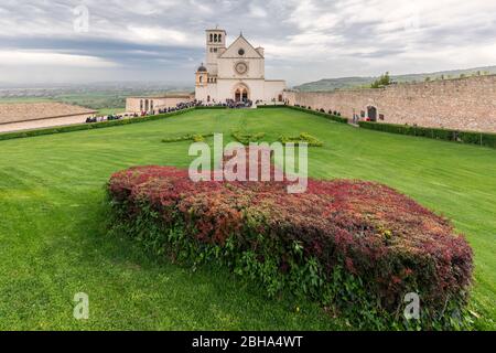 Basilica di San Francesco, Patrimonio dell'Umanità dell'UNESCO, Assisi, provincia di Perugia, Umbria, Italia, Europa Foto Stock