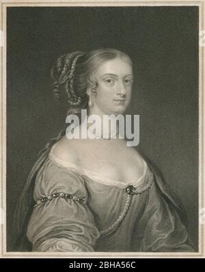 Incisione 1836 antica, Rachel Russell, Lady Russell. Rachel, Lady Russell (c1636-1723) è stata una nobildonna inglese, erede e autore. FONTE: INCISIONE ORIGINALE Foto Stock