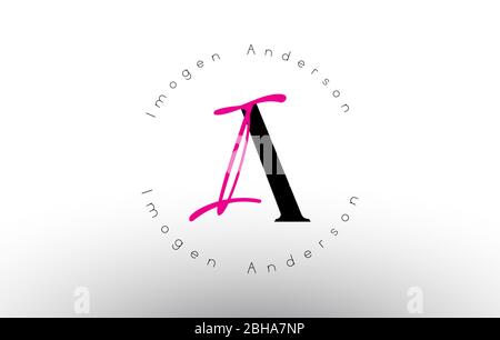 Logo vettoriale monogramma minimalista con firma ai Letter. Semplice icona ai con motivo circolare. Illustrazione vettoriale scritta a mano con lettera Illustrazione Vettoriale