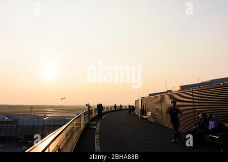 Vienna Vienna aeroporto, terrazza visitatori, Plainsotter Foto Stock