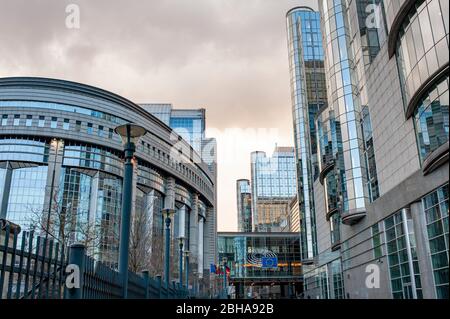 Parlamento europeo edificio Paul-Henri Spaak. Foto di Bruxelles di Pep Masip / Alamy Stock Photography. Foto Stock