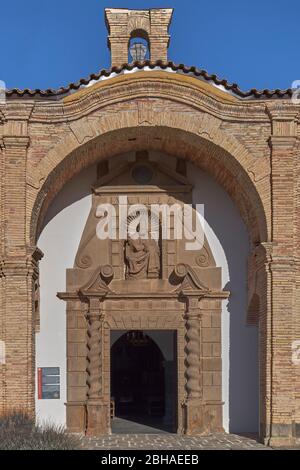 Porta d'ingresso della Chiesa della Cittadella di Jaca, una fortificazione militare a Huesca, Aragona, Spagna, Europa Foto Stock