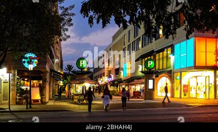 Centro commerciale CocoWalk. Coconut Grove. Florida. USA. Foto Stock