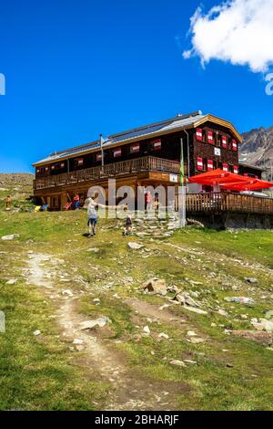 Europa, Austria, Tirolo, Alpi Ötztal, Vent, Vernagthütte nelle Alpi Ötztal Foto Stock