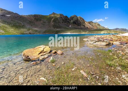Europa, Austria, Tirolo, Alpi Ötztal, Sölden, Wannenkarsee nelle Alpi Ötztal Foto Stock