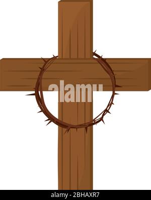 Croce e corona di spine Illustrazione Vettoriale