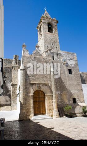 Vejer de la Frontera, chiesa parrocchiale di Divino Salvador, 14 ° secolo, Foto Stock