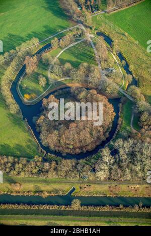 Castello Hill Mark in autunno, Geithe, Ahse fiume, Hamm, Ruhrgebiet, Nord Reno-Westfalia, Germania Foto Stock