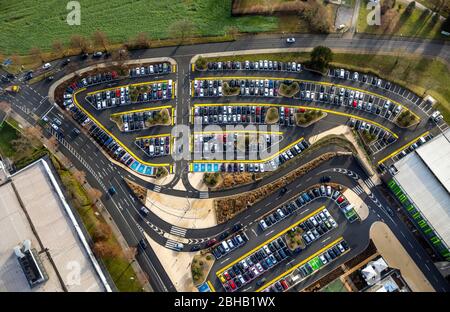 Vista aerea, centro commerciale Ruhr Park, parcheggio, Hotel Achat Premium Dortmund-Bochum, Kohlleppelsweg, Harren, Bochum, Nord Reno-Westfalia, Germania Foto Stock