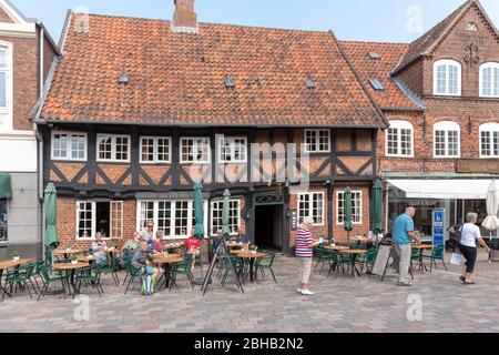 Danimarca, Jutland, Ribe (la città più antica della Danimarca), gastronomia alla cattedrale. Foto Stock