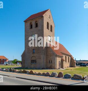 Danimarca, Midtjylland, Ringkøbingfjord, Hvide Sande, il Helligåndskirken. Foto Stock