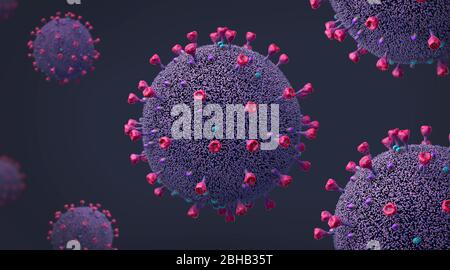 Virus dell'influenza, illustrazione 3d. Foto Stock