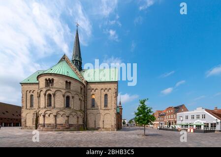 Danimarca, Jutland, Ribe (la città più antica della Danimarca), la Cattedrale di Ribe con la torre del cittadino a piedi (Borgertårnet), il punto di riferimento della città. Foto Stock