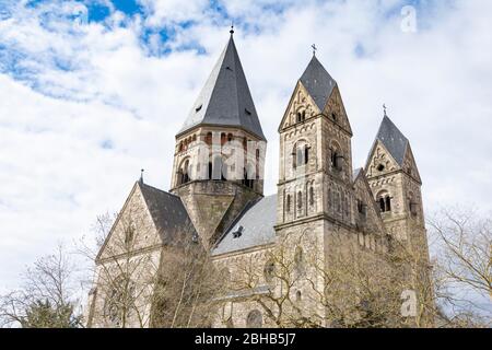 Francia, Lorena, Metz, vista del Tempio Neuf. Foto Stock