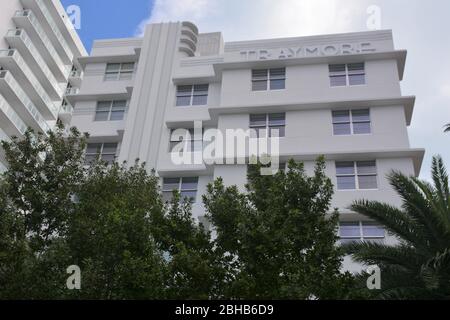 L'hotel Traymore, ora località di Como. La più grande collezione al mondo di architettura Art Deco è a South Beach, parte di Miami Beach, Florida, USA. Foto Stock