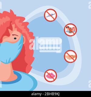 infografica con fasi di prevenzione per la protezione del disegno di illustrazione vettoriale del coronavirus Illustrazione Vettoriale