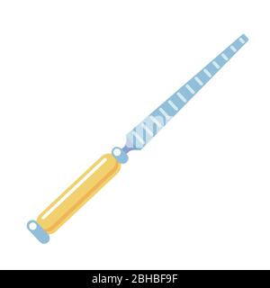 icona del cartoon del file raspa isolata su sfondo bianco. Forma piatta grossolana di lima per la sagomatura grossolana del legno. In genere, un oggetto vettoriale per utensili manuali carpentario. Illustrazione Vettoriale