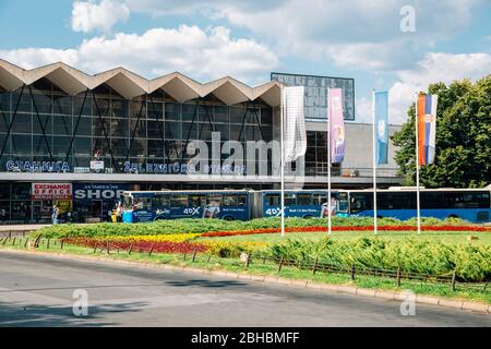 Novi Sad, Serbia - 16 luglio 2019 : Stazione ferroviaria di Novi Sad Foto Stock