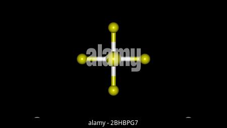 Il pentafluoruro di arsenico è un composto chimico di arsenico e fluoro. Lo stato di ossidazione dell'arsenico è 5. illustrazione 3d Foto Stock