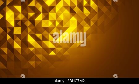 sfondo astratto a colori con forma d'oro su sfondo poligonale di rendering 3d, illustrazione 3d Foto Stock