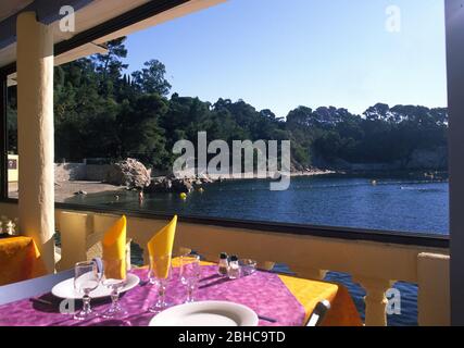 Anse Magaud a Tolone dal ristorante Chez Bernard Foto Stock