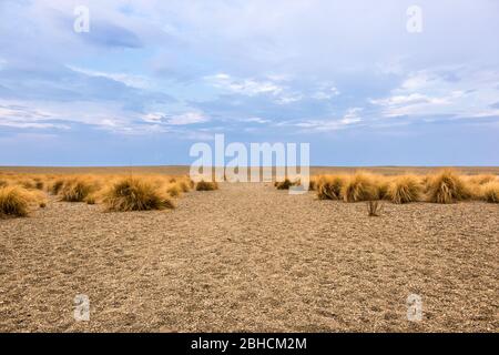Perso nel deserto. Sicilia, Riserva Naturale Laghetti di Marinello. Una volta in un tempo in uno spaghetti occidentale. Foto Stock