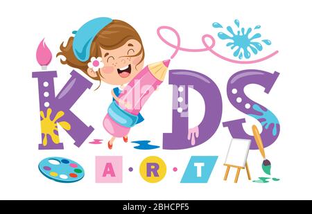 Logo Design per l'Arte dei Bambini Illustrazione Vettoriale